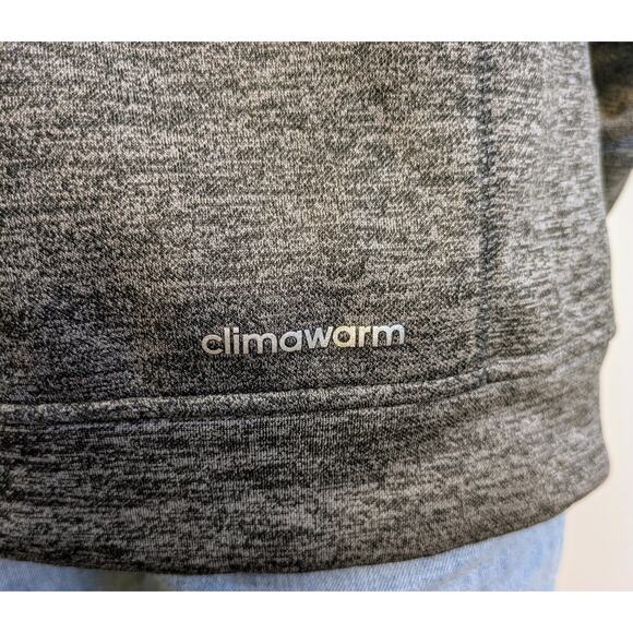 Adidas Womens Oversized Hoodie Medium Climawarm Activewear Dark Gray Heather - Picture 8 of 12